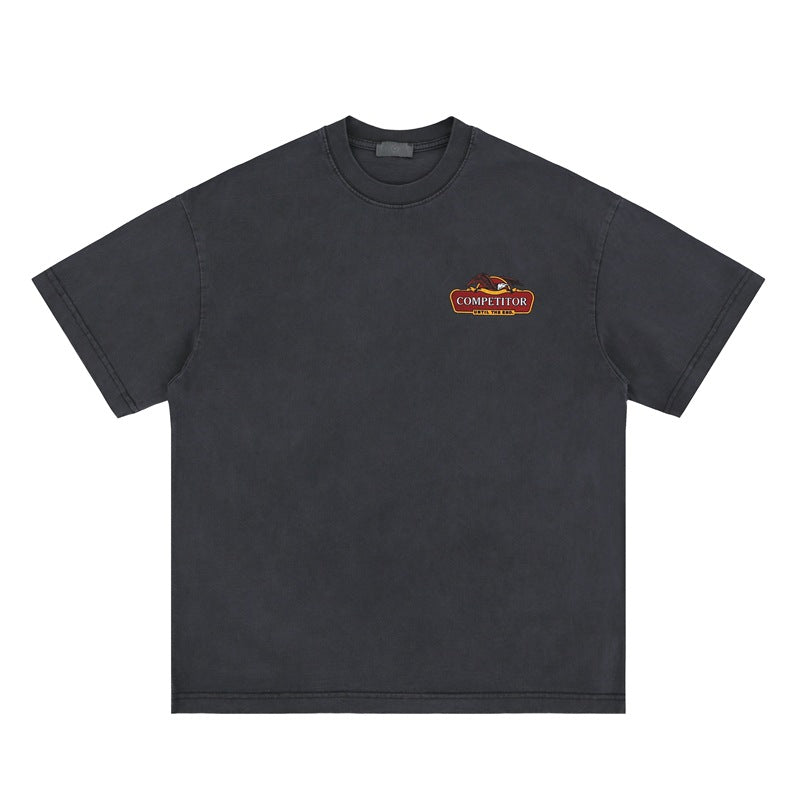 Vintage College Shirts Summer Eagle Printed Short Sleeve T-Shirt