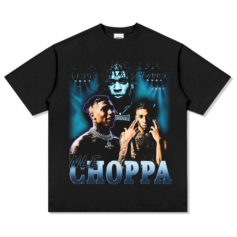 Marcas streetwear usa vintage hip hop NLECHOPPA print short sleeve t-shirt