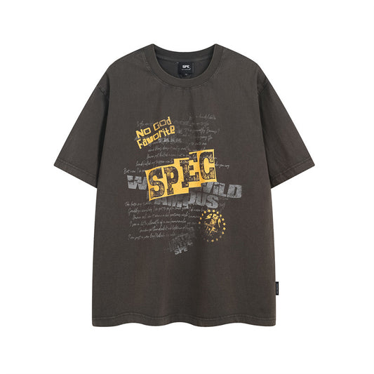Casual Street Wear Old Short Sleeve T-Shirt Loose Casual T-Shirt Top