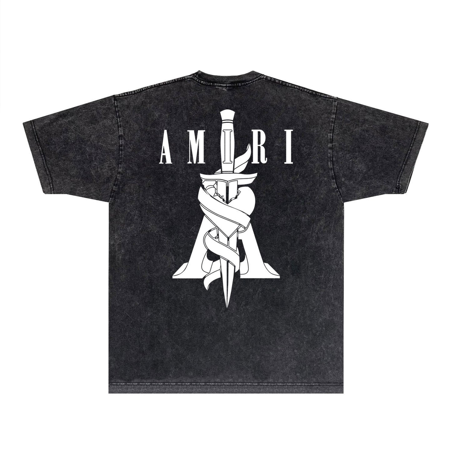 Amiri T-shirt Washed and Worn Retro Short Sleeve T-shirt