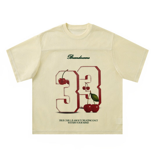 Camisetas streetwear Summer Vintage Cherry 33 Casual Loose Short Sleeve T-Shirt