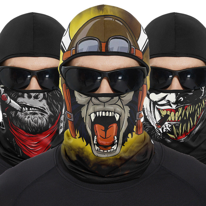 Cycling Windproof Hood Sunscreen Windproof Ice Silk Mask Men's and Women's Full Face