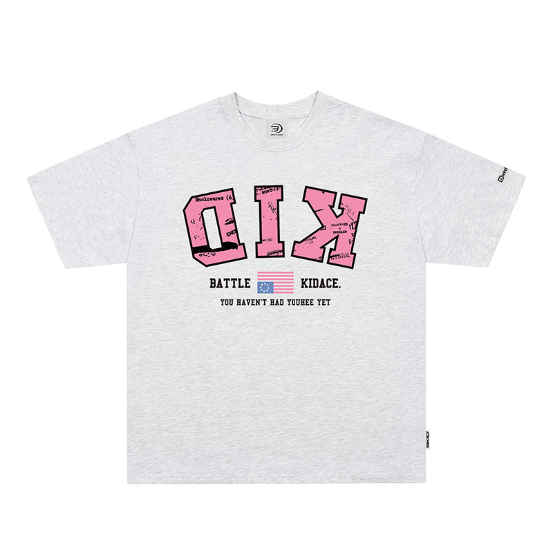 Vintage T Shirts Hip Hop Letter Print Short Sleeve T-Shirt Summer Loose