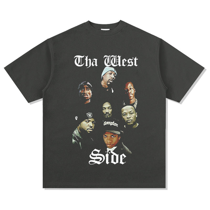 New york hip hop shop west coast hip hop rap Old School print short sleeve t-shirt BBOY