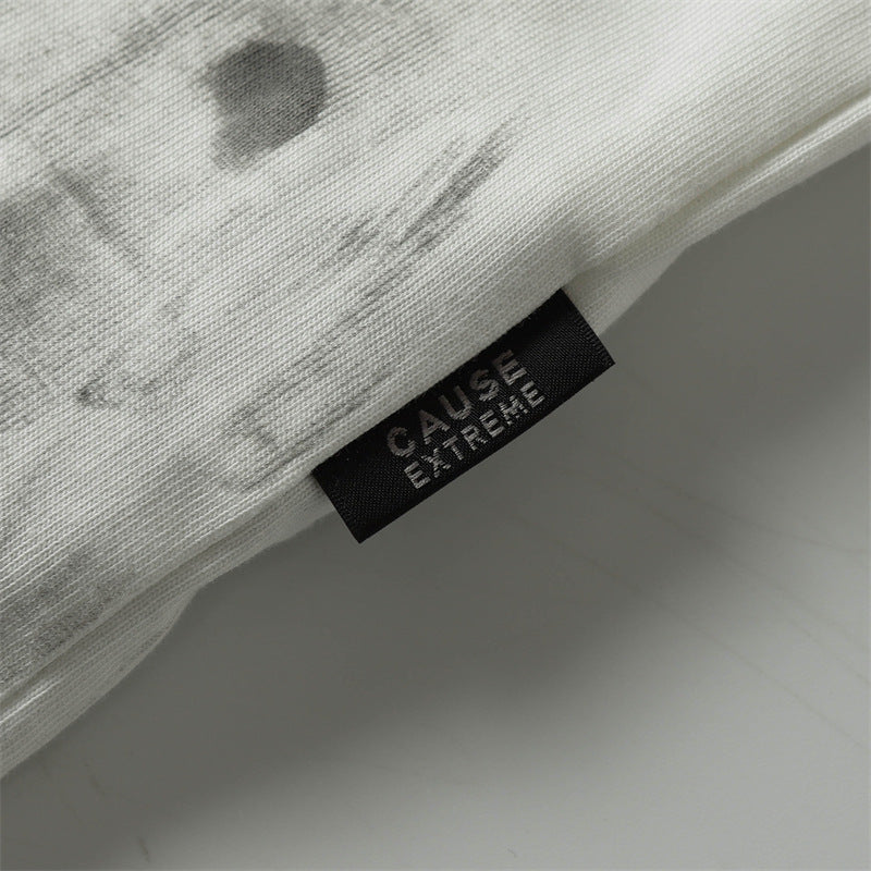 Camisas Retros Vintage Old Dirty Short Sleeve Splicing T-Shirt