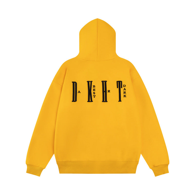Streetwear Hoodie Letter Embroidered Hooded Sweater Fall Loose Hoodie