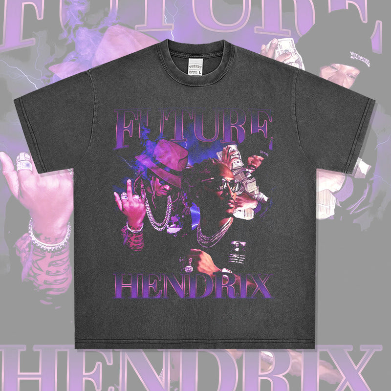 New york hip hop shop vintage hip hop future kid print short sleeve t-shirt