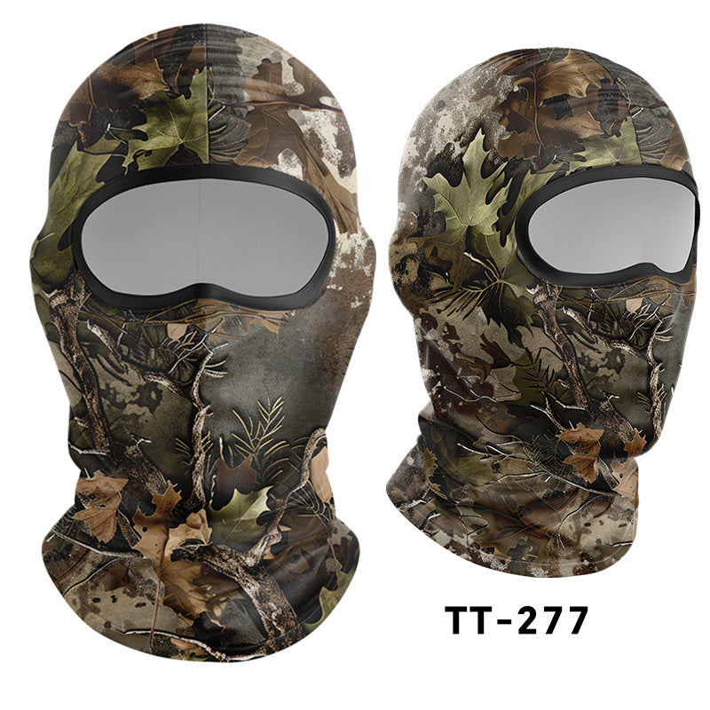 Cycling Windproof Hood Bionic Camouflage Printed Ice Silk Sunscreen Mask