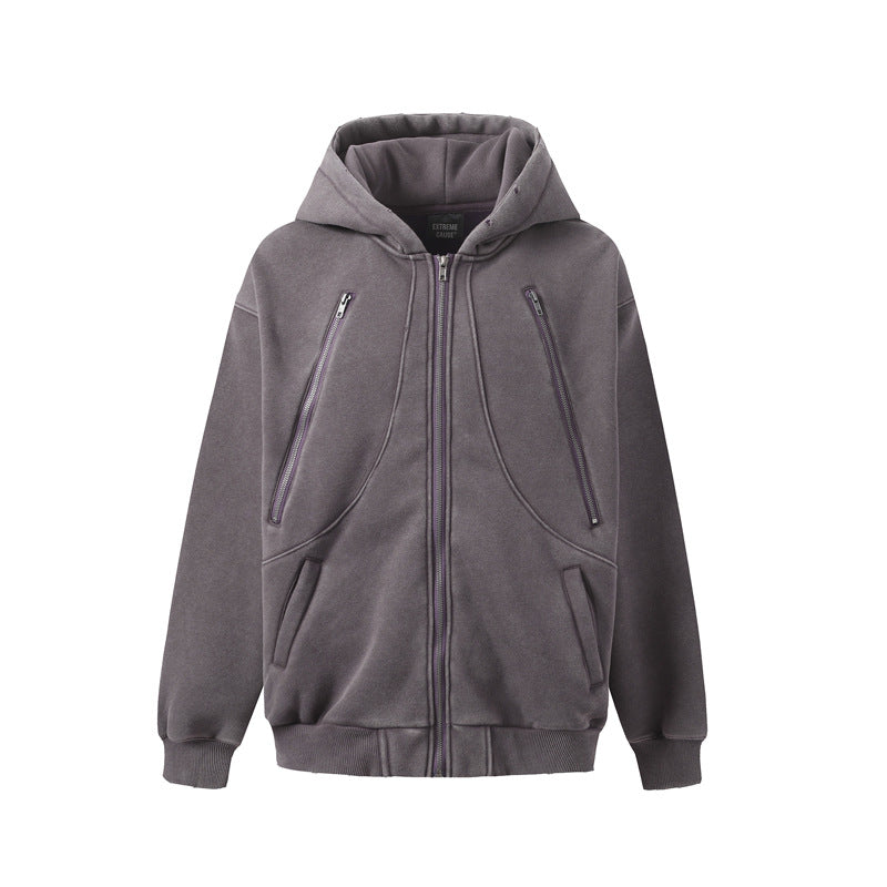 Streetwear Hoodie Vintage Washed Old Hooded Sweater