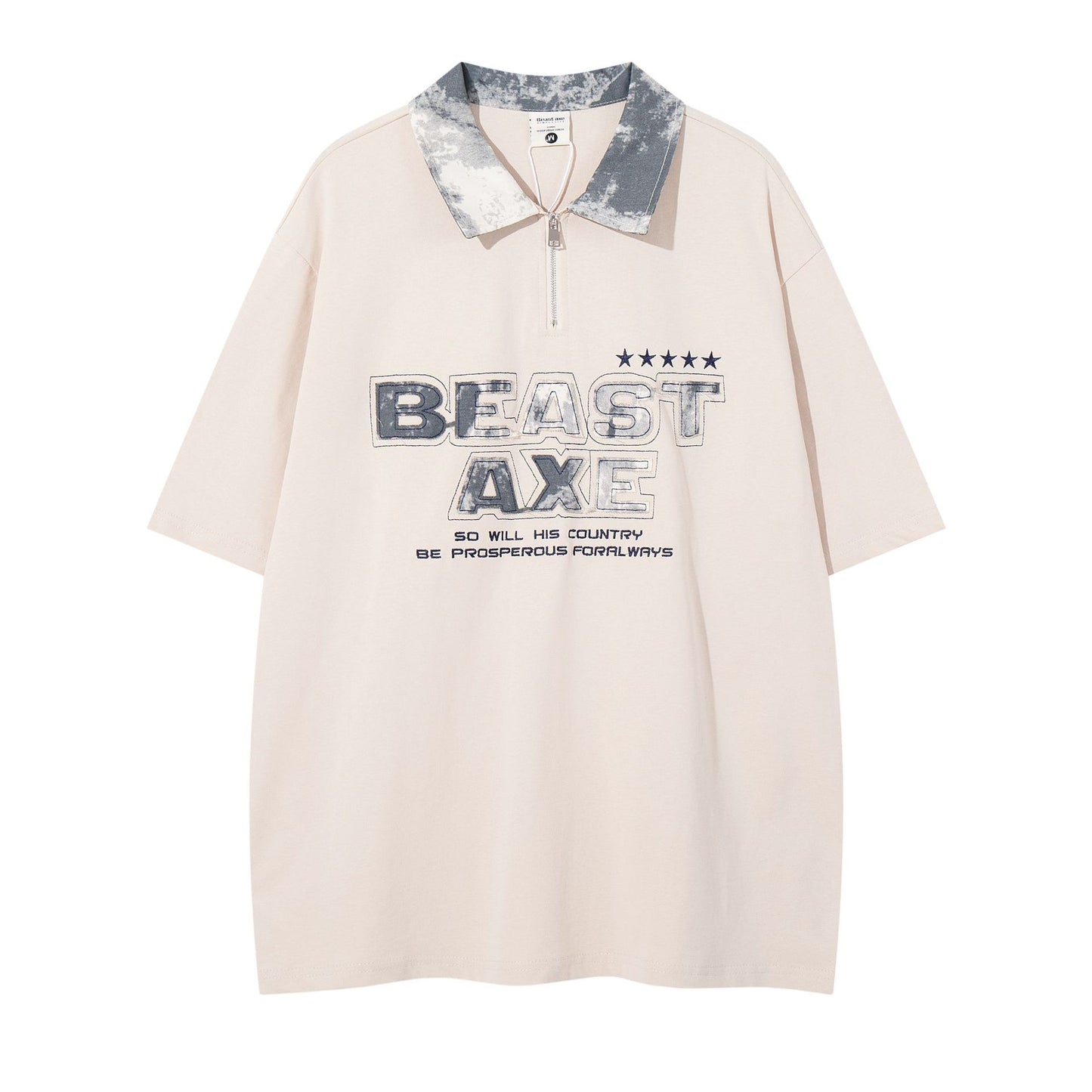 Hip hop shirt summer vintage embroidered polo shirt t-shirt short sleeve