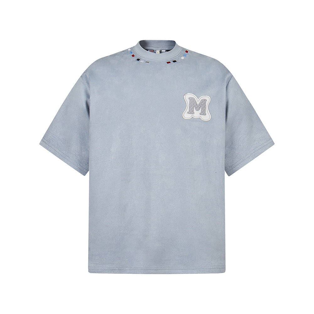 Hip Hop Clothes New York Vintage Embroidery Pattern Short Sleeve T-Shirt