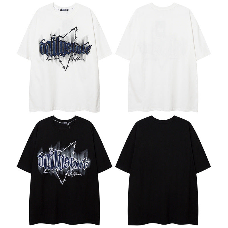 Camisetas streetwear Summer Vintage Casual Loose Short Sleeve T-Shirt