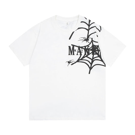 Vintage Tišö Rt Vintage Hair Spider Bubble Print Sleeve Spider Loose T-Shirt