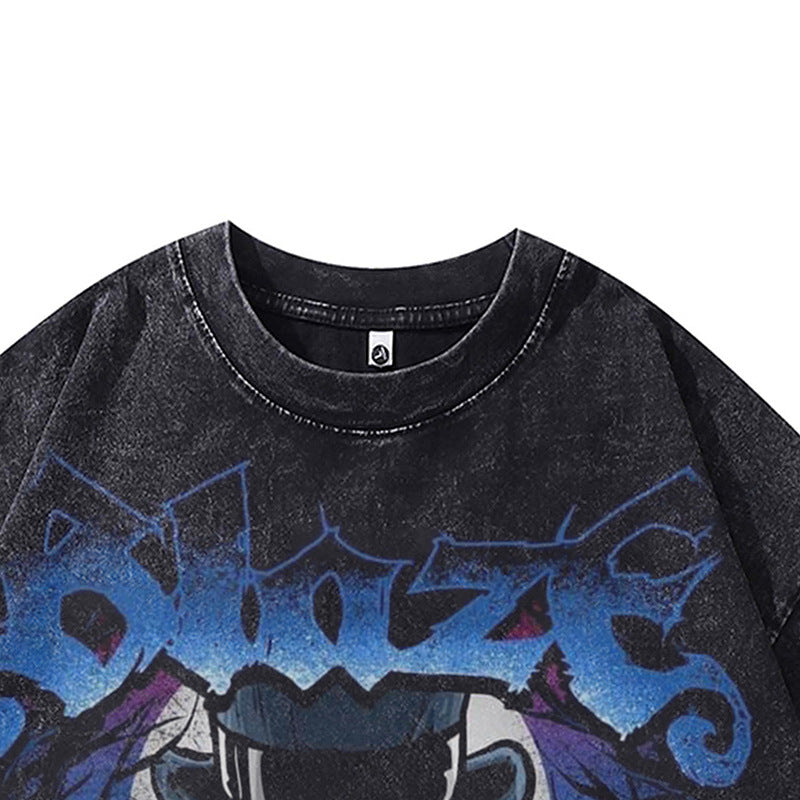 Nyc 1990 Shirt Vintage Skull Washed Old Short Sleeve T-Shirt