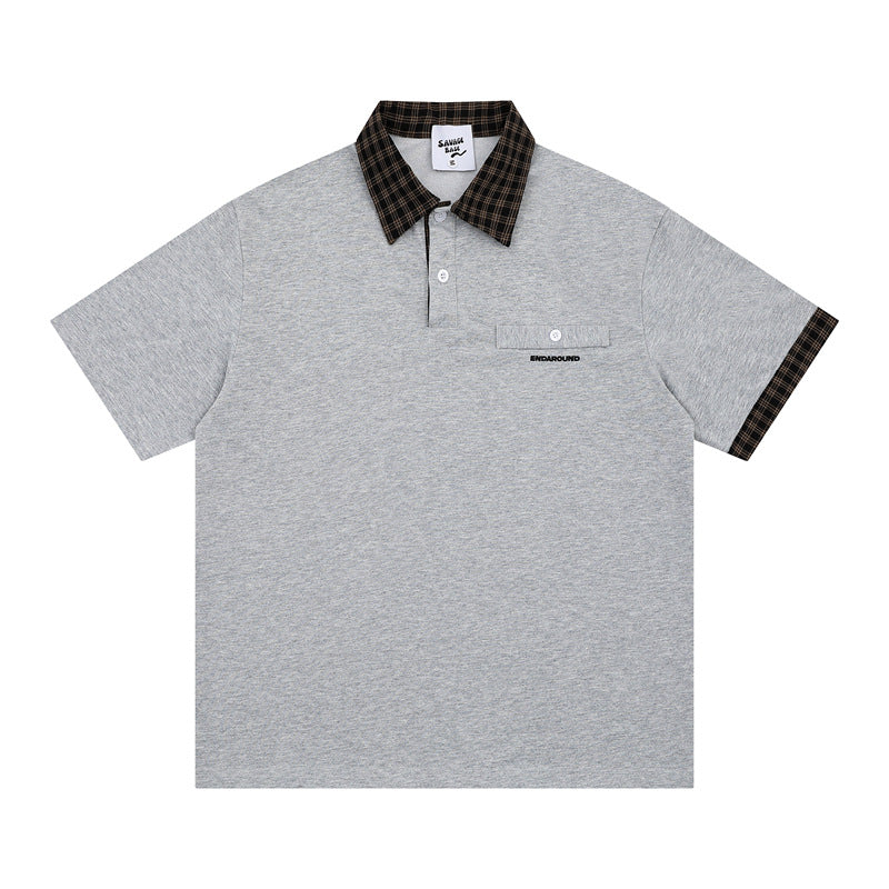 Hip Hop Shirts For Boys Vintage Alphabet Embroidered Short Sleeve POLO Shirt Loose Top