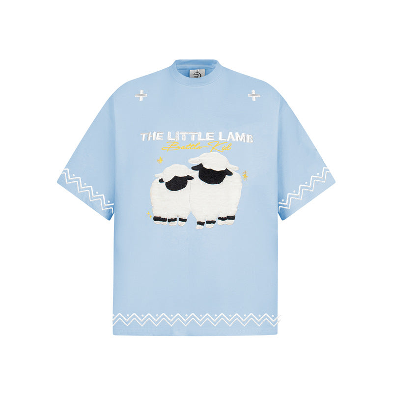 Camisas Retros Embroidered T-Shirt Short Sleeve T-Shirt