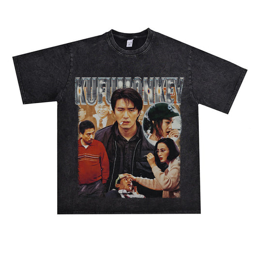 Film Star T Shirt Classic Movie Fight Back to School Cotton Short Sleeve Loose round Neck Retro T-shirt