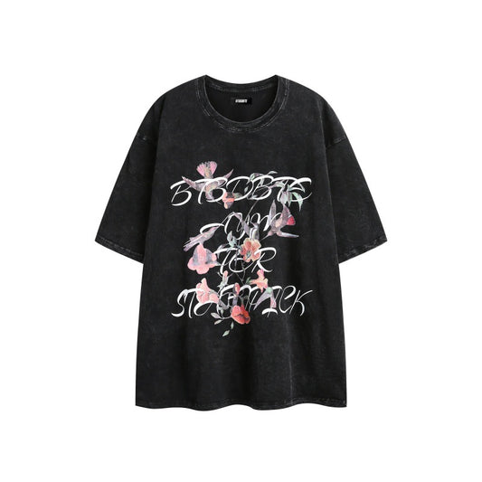 US drip outfits Summer Vintage Casual Loose Short Sleeve T-Shirts