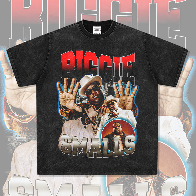 Marcas streetwear usa vintage hip hop big print short sleeve t-shirt