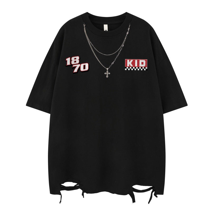 US drip outfits Summer Vintage Casual Loose Short Sleeve T-Shirts