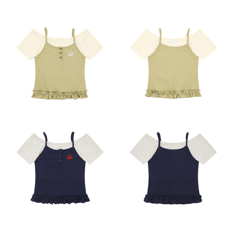 US drip outfits Summer Vintage Casual Loose Short Sleeve T-Shirts