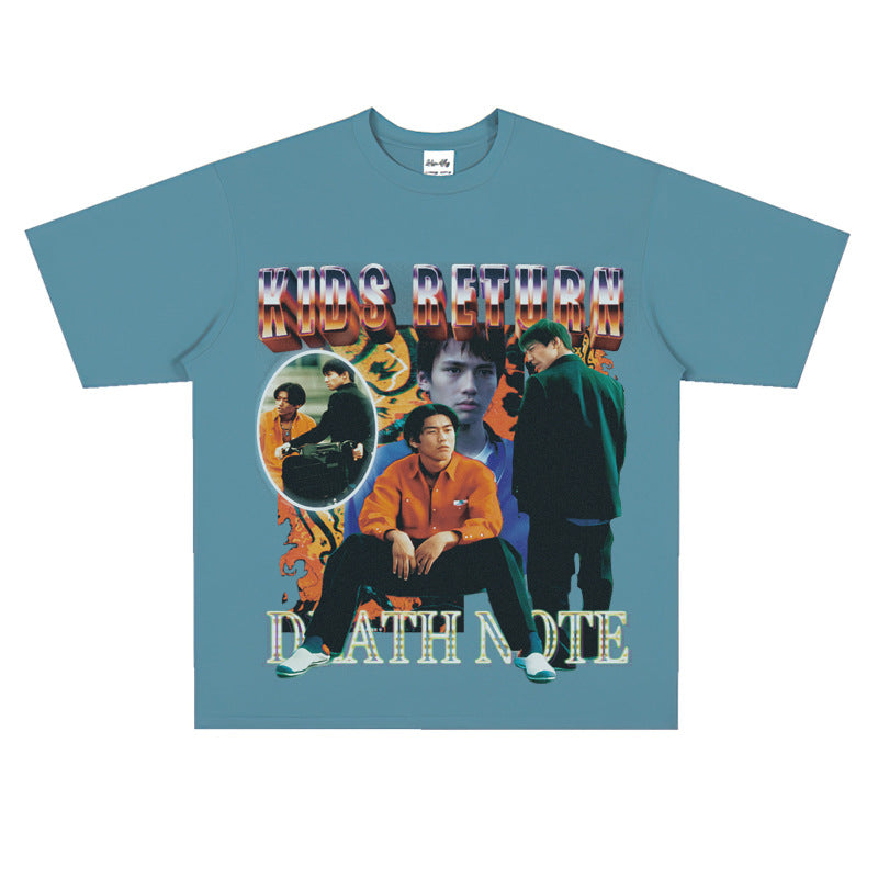 Film Star T Shirt North Kids Return Loose Heavy American Retro Street T-shirt
