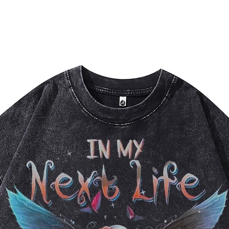 Ropa Vintage Hombre Skull Print Oversize Short Sleeve T-Shirt