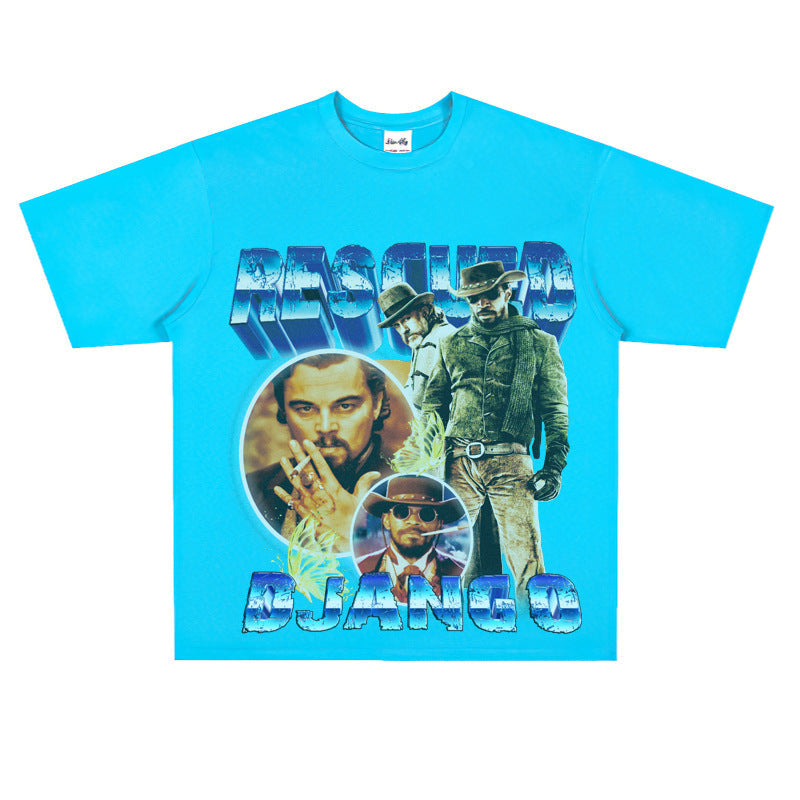 Film Star T Shirt Rescued Ginger Loose Retro Street American T-shirt Men and Women