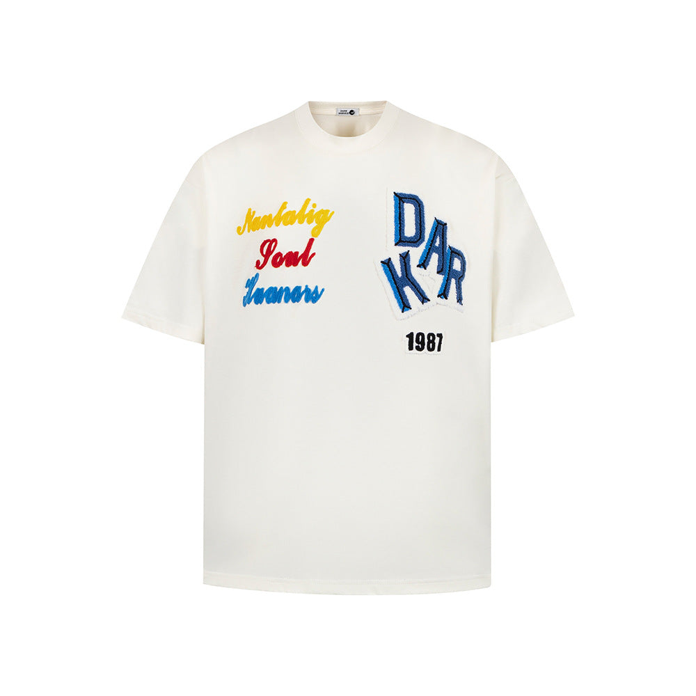 Vintage Usa Shirt Summer Alphabet Short Sleeve T-Shirt