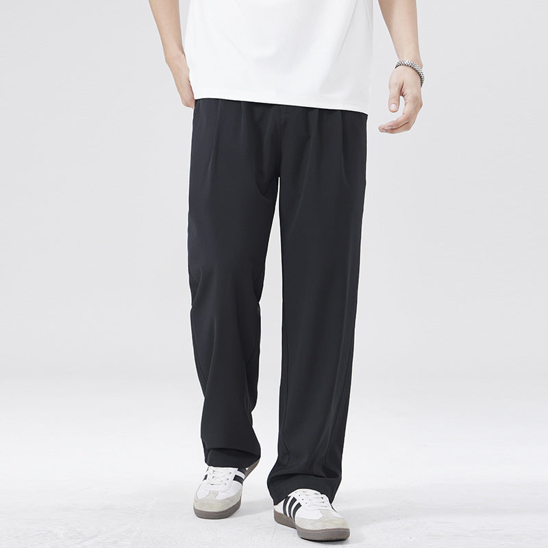 Men Casual Pants Spring/Summer Loose Straight Men's Wide Leg Pants