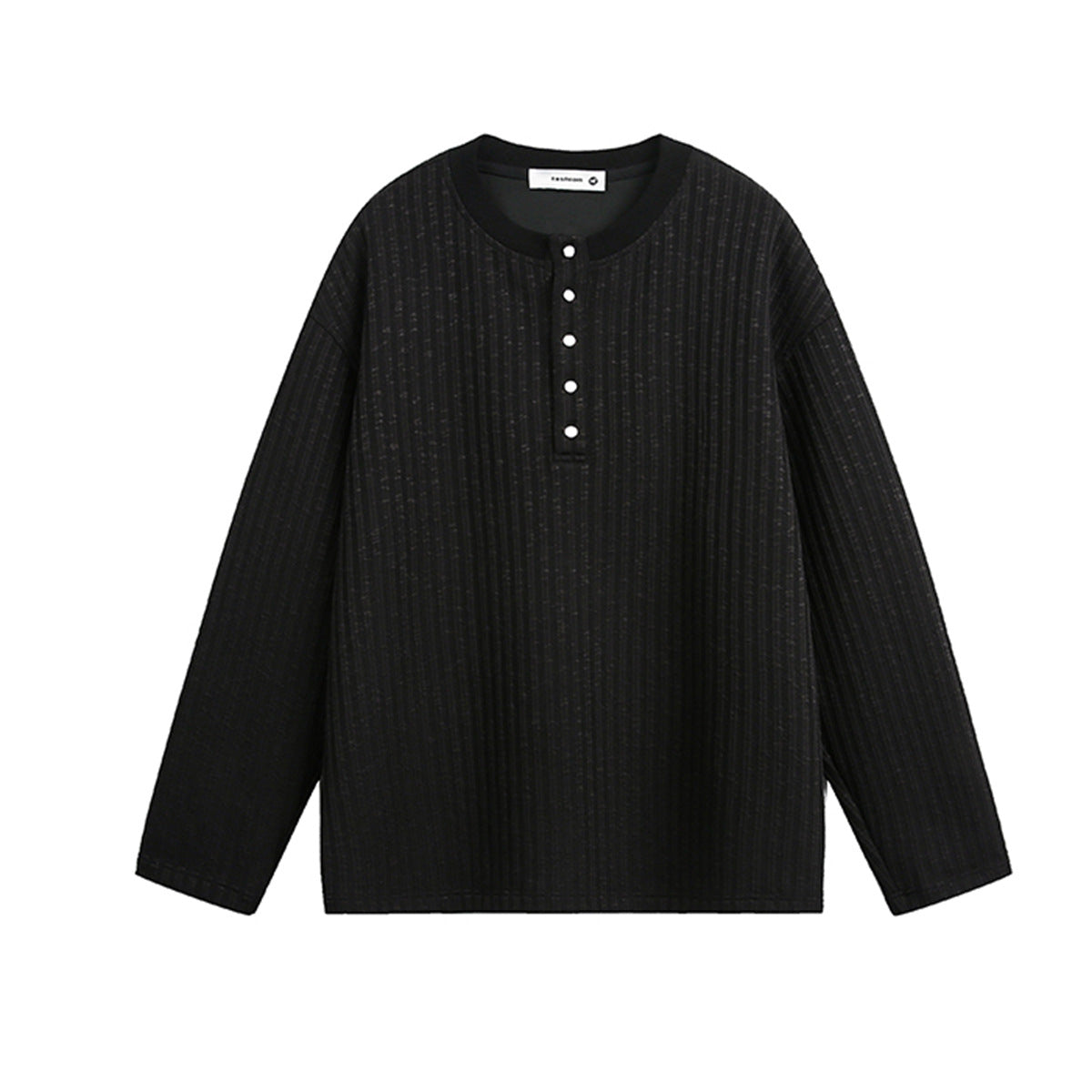Unisex long-sleeved shirt autumcasual half-open collar