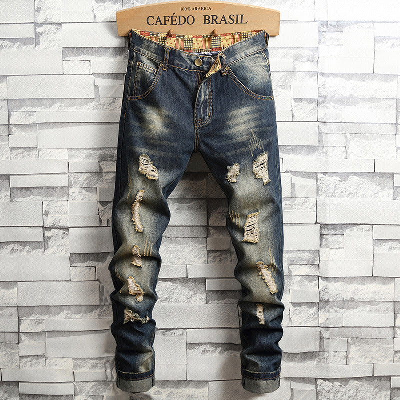 1990 Fashion Jeans Retro Autumn Washed Jeans Straight Pants