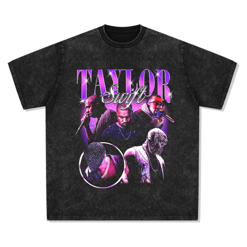 New york hip hop shop vintage kanye west taylor short sleeve t-shirt