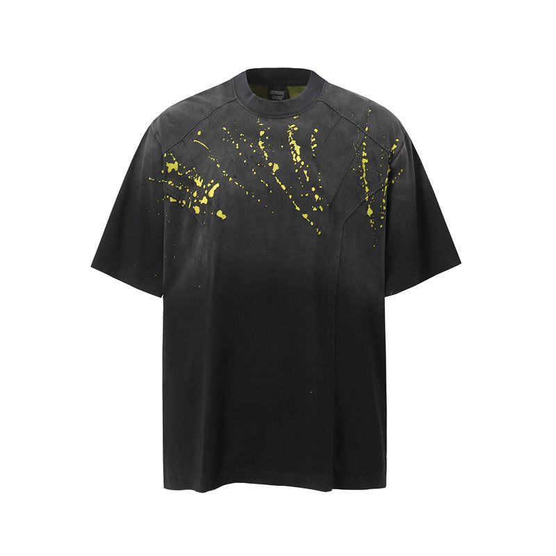 Camisas Retros Washed Hip Hop Tie-Dye Short Sleeve T-Shirt