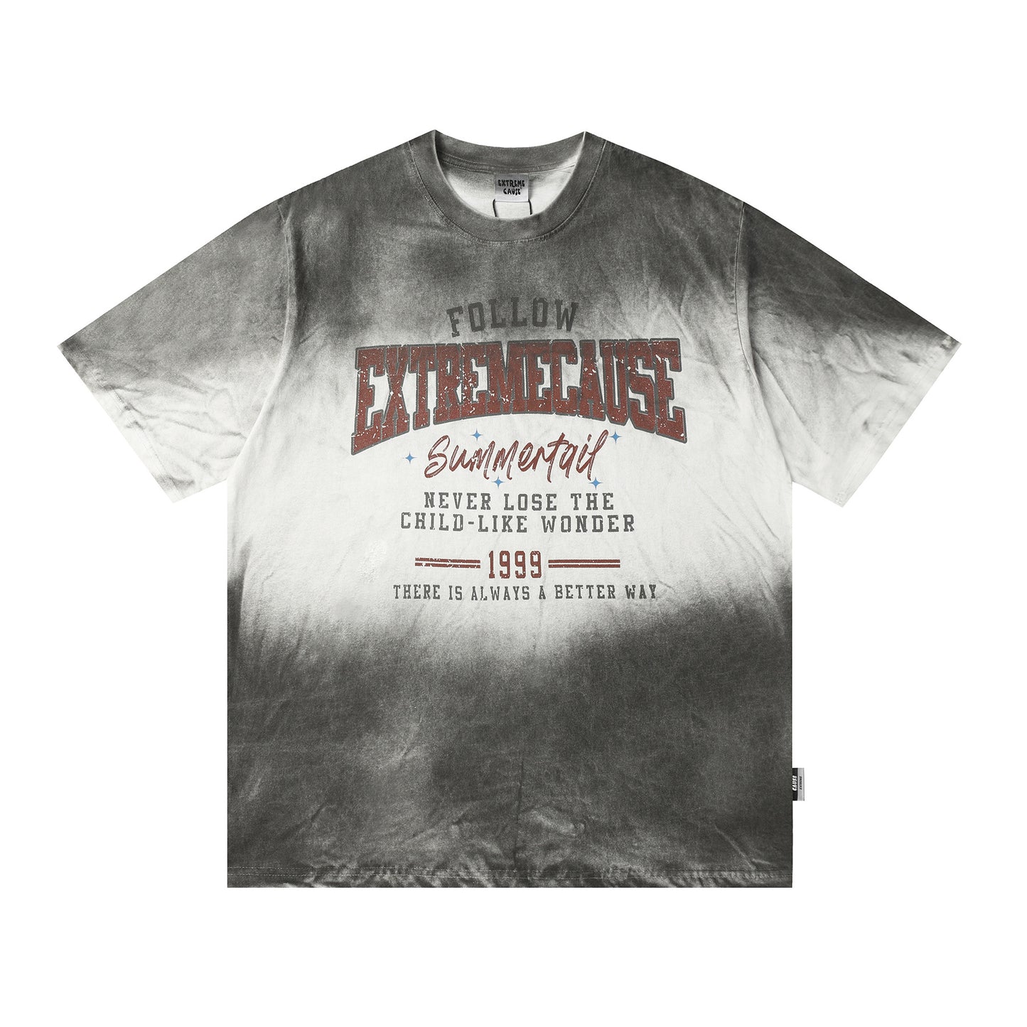 1990 Fashion T-Shirt Loose Wash Old Short Sleeve T