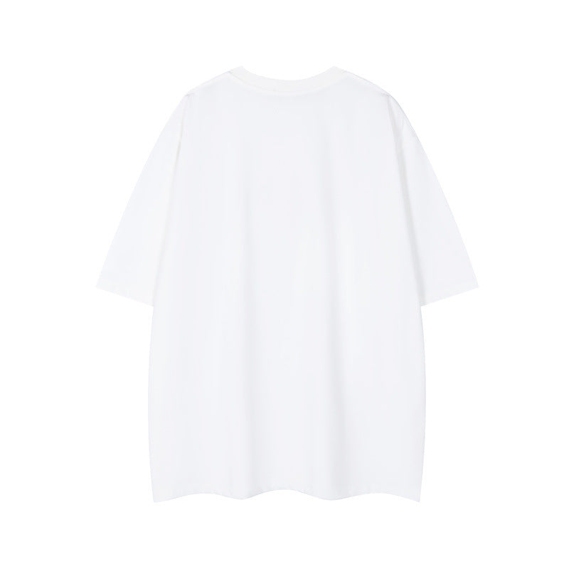 Hip Hop Shirts For Boys Vintage Cat Head Print Crew Neck Short Sleeve T-Shirt Summer Loose Casual Top