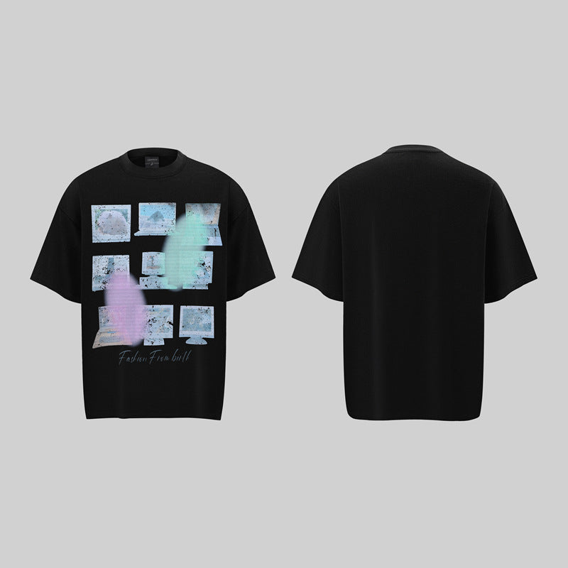 Camisas Retros Washed Old Short Sleeve T-Shirt