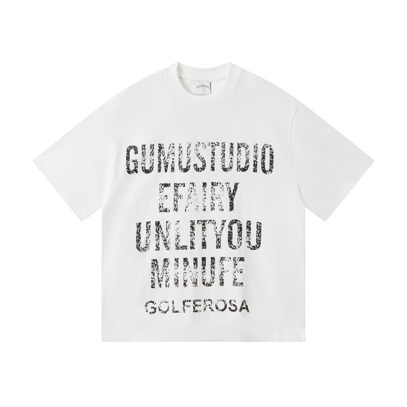 US drip outfits Summer Vintage Casual Loose Short Sleeve T-Shirts