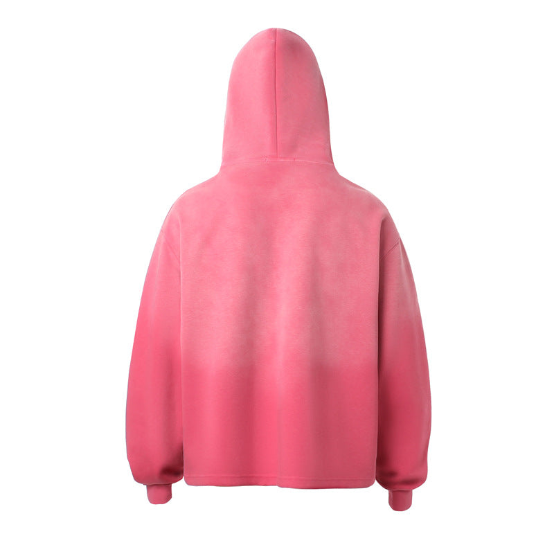 Streetwear Hoodie gradual change do old hooded sweater retro graffiti letter hoodie