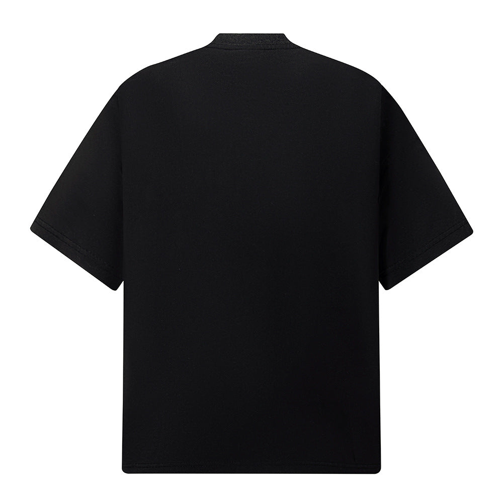 Nostalgia T Shirts Vintage Summer Short Sleeve T-Shirt Embroidered Crew Neck Loose Top