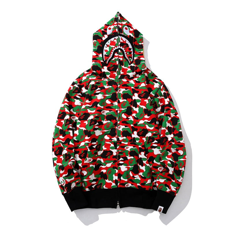 Ape Hoodie Limited Multi-Colour Camouflage Shark Sweater Hoodie Jacket