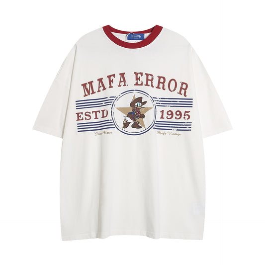 1990 Fashion T-Shirt Loose Cartoon Printed Short Sleeve T