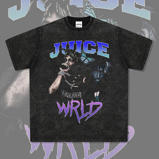 Cool t rapper hip hop rapper JUICE WRLD print short sleeve t-shirt VINTAGE