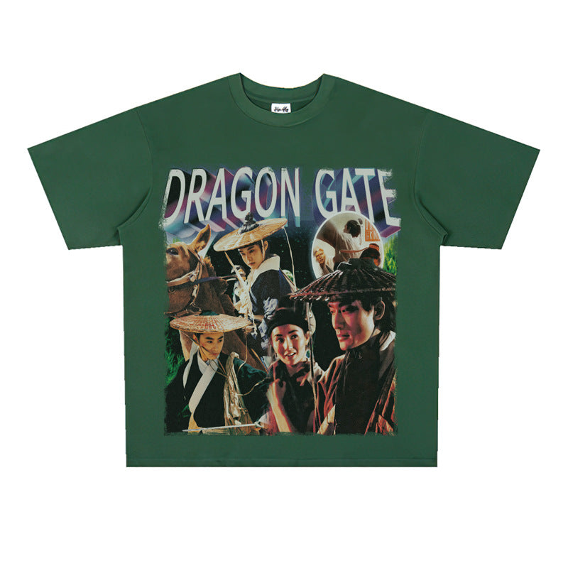 Film Star T Shirt Movie New Dragon Inn Short Sleeve Loose Retro American Street T-shirt Men and Women