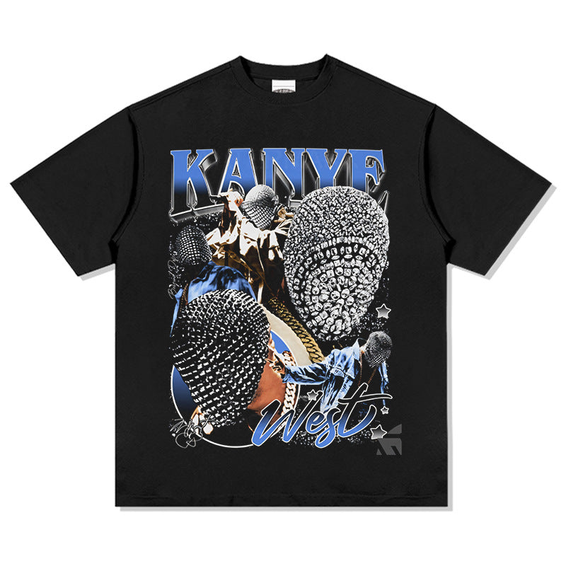 Marcas streetwear usa hip hop Kanye West printed short sleeve t-shirt