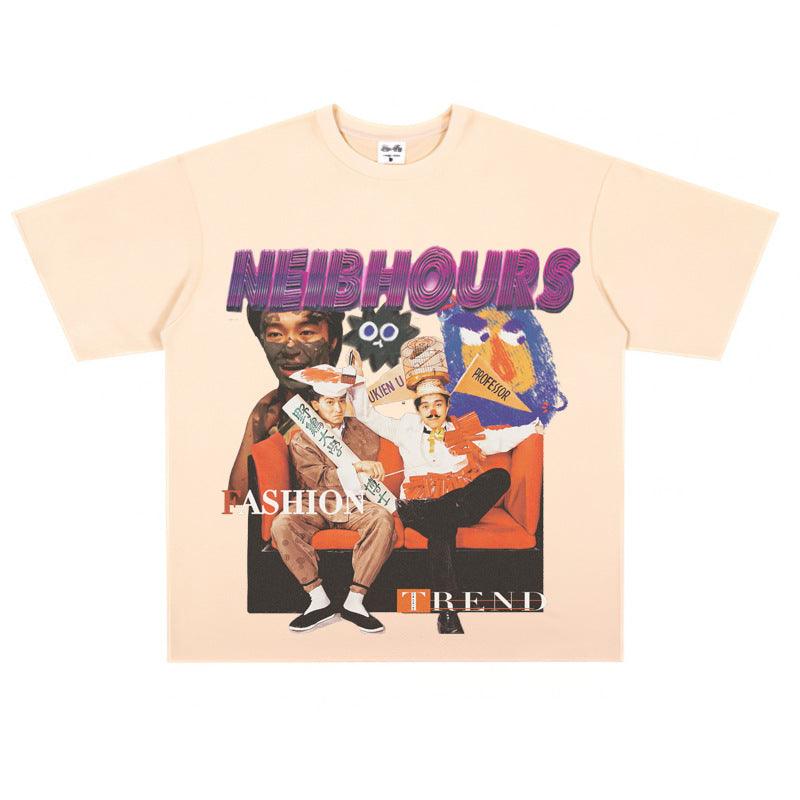 Film Star T Shirt Movie Zhou Xingchi Andy Lau Short Sleeve American Retro Loose T-shirt