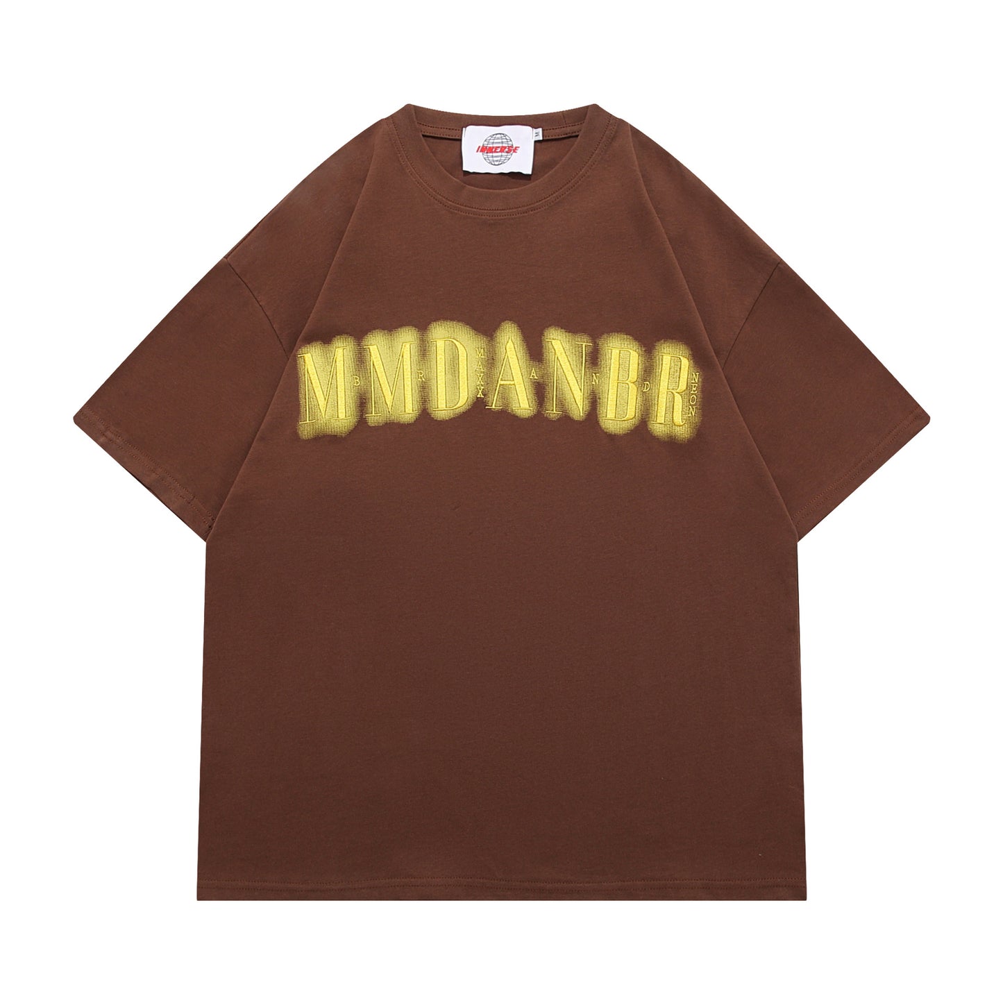 Vintage tarz t shirt letter embroidery round neck short sleeve t-shirt