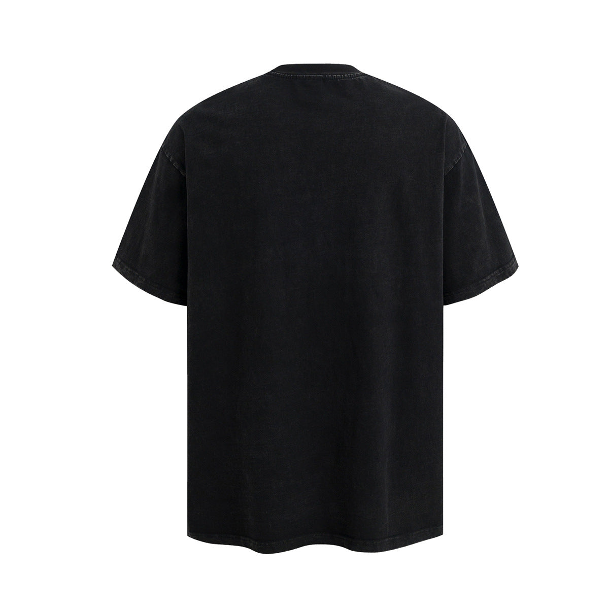 Retro Style Shirt For Men Summer Vintage Washed Old Pentagram Printed Loose T-Shirt Short Sleeve