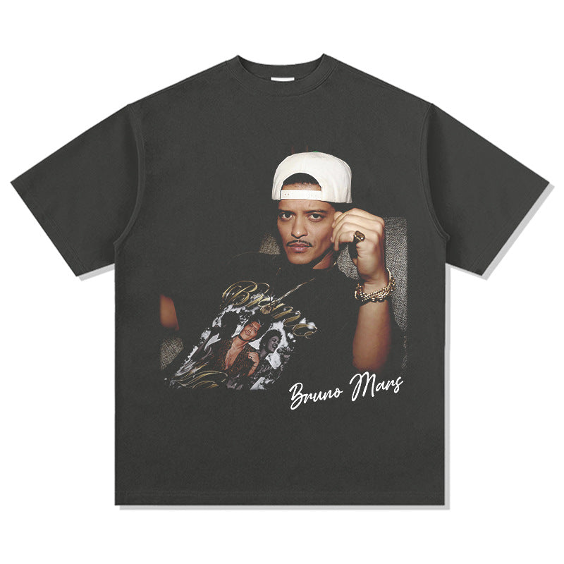 New york hip hop shop bruno mars print t-shirt