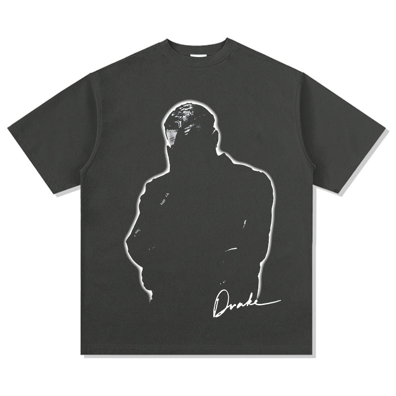 Streetwear Masculino Hip Hop Drake DRAKE Print Short Sleeve T-Shirt Vintage